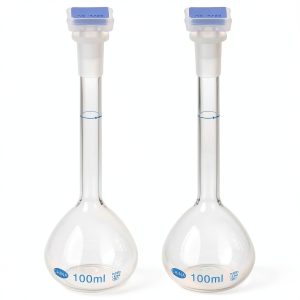 PATIKIL 100ml Volumetric Flask 2 Pack Translucent Polypropylene-0