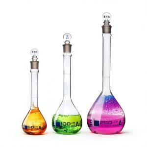 Volumetric Flask Set 50ml 100ml 250ml EISCO A ASTM E288 Glassware-0